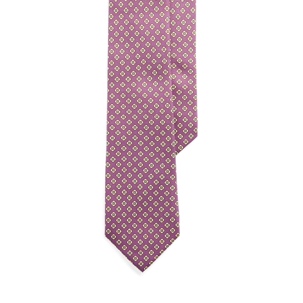 Polo Ralph Lauren Floral Silk Foulard Narrow Tie In Mauve
