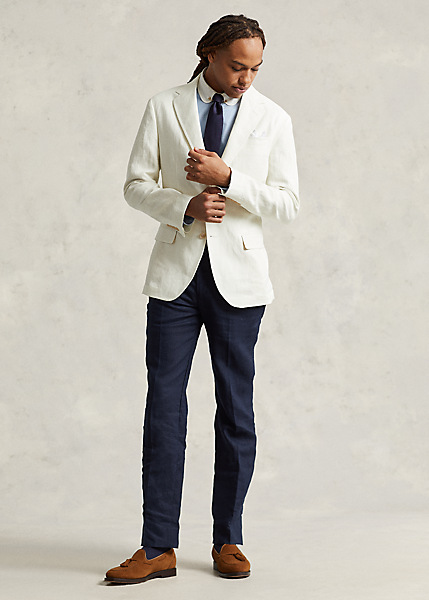 Shop Ralph Lauren Polo Soft Tailored Linen Suit Jacket In Navy
