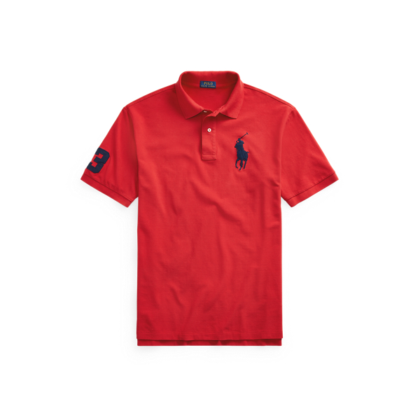 Polo Ralph Lauren Custom Slim Fit Big Pony Mesh Polo Shirt In Rl 2000 Red