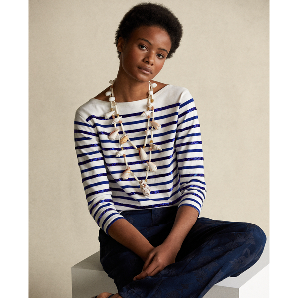 Beaded Boatneck Shirt for Women | Ralph Lauren® UK