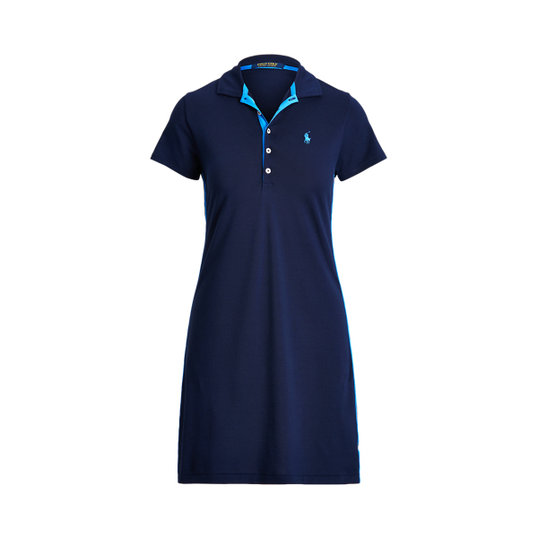 StripedTrim Golf Polo Dress