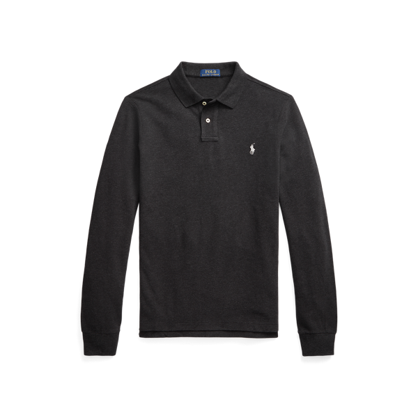 Polo cintré à manches longues piqué