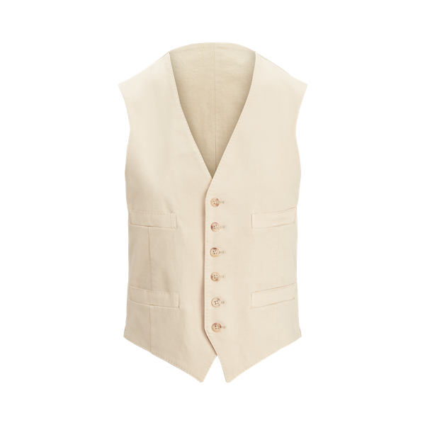 Gilet chino stretch teint en pièce