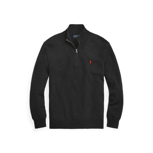 Mesh-Knit Cotton Quarter-Zip Sweater