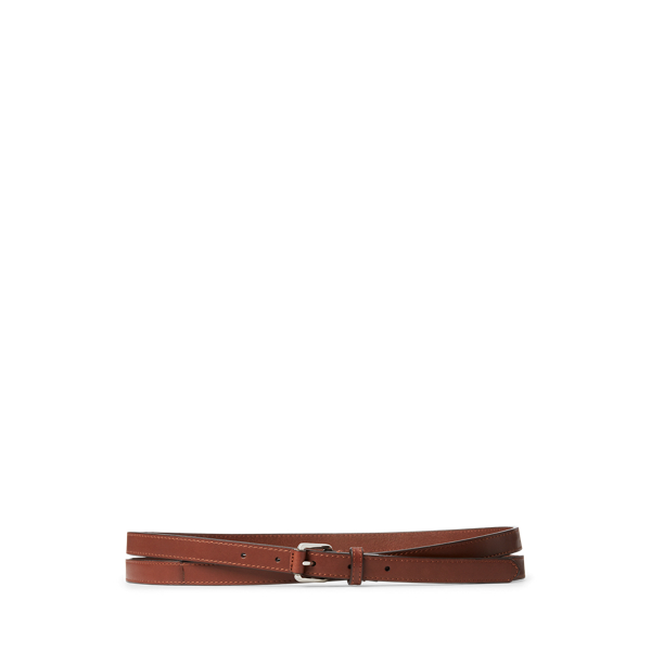 Ralph Lauren Leather Wrap Belt In Cuoio
