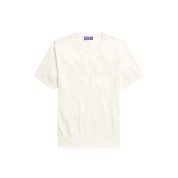 Pull en coton et soie à monogramme