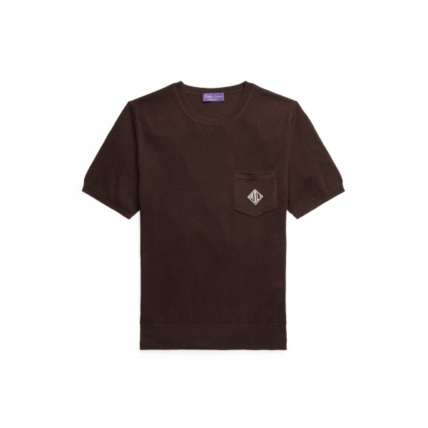 Pull en coton et soie à monogramme