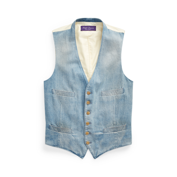 Gilet en denim délavé