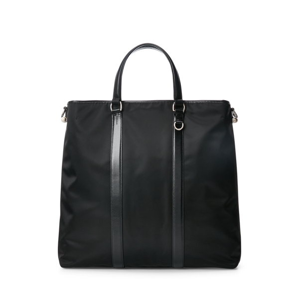 Cabas en sergé bordé de vachette