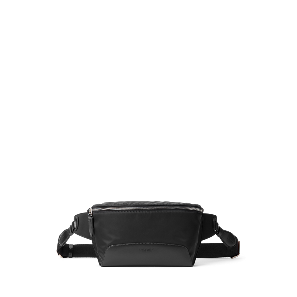 Sac banane en sergé bordé de vachette