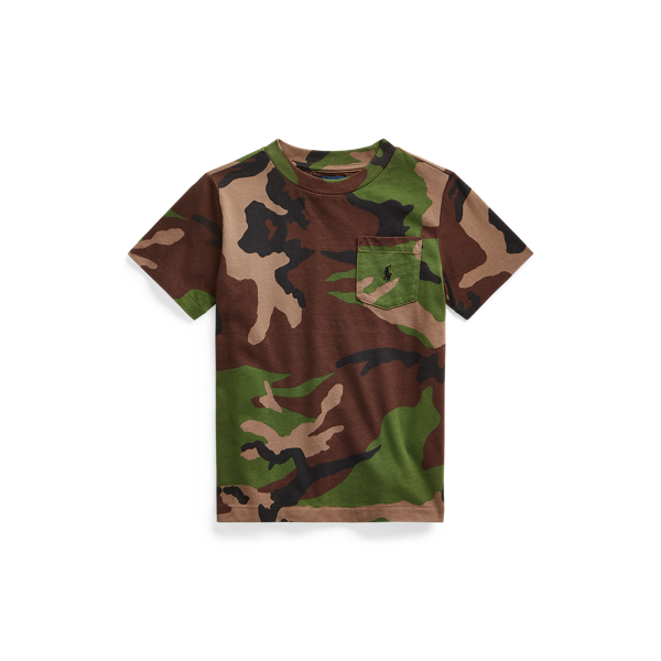 T-shirt à poche en coton camouflage