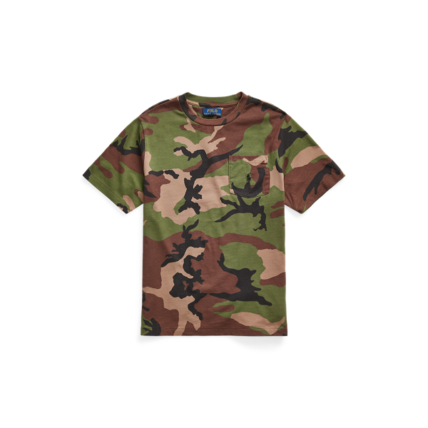 T-shirt à poche en coton camouflage