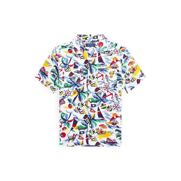 Camisa cubana Oxford em algodão Polo Bear