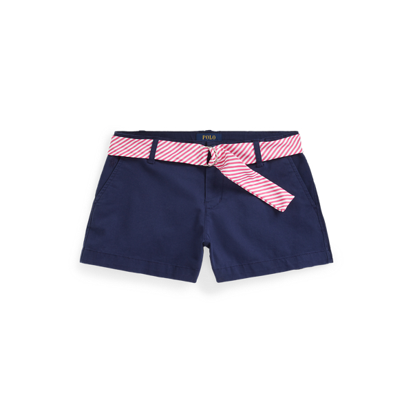 Polo Ralph Lauren Kids' Belted Stretch Chino Short In Newport Navy