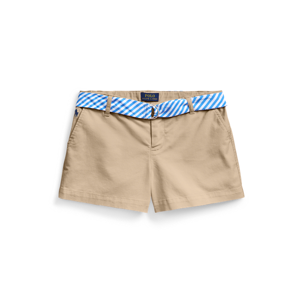 Polo Ralph Lauren Kids' Belted Stretch Chino Short In Classic Khaki