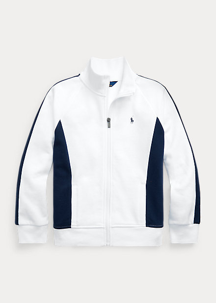 Polo Ralph Lauren Kids' Cotton-blend-fleece Track Jacket In Pure White