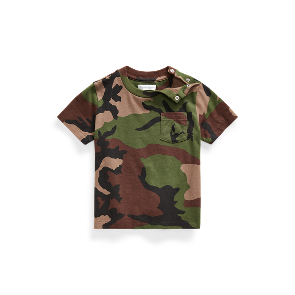 T-shirt à poche en coton camouflage
