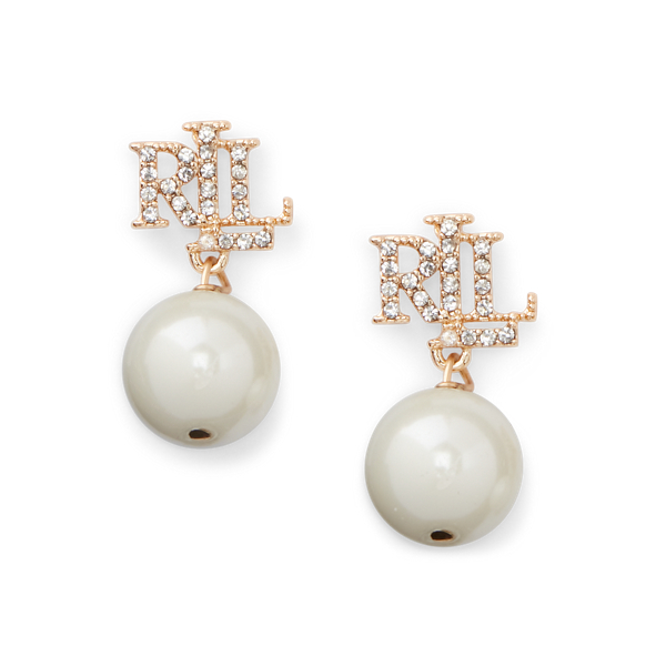 Logo Pearl Drop Earrings for Women | Ralph Lauren® NL