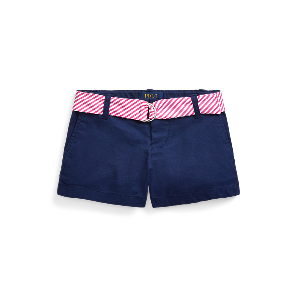 Polo Ralph Lauren Kids' Belted Stretch Chino Short In Newport Navy