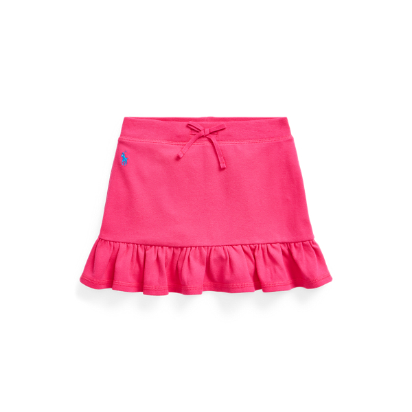 Polo Ralph Lauren Kids' Ruffled Stretch Mesh Skort In Accent Pink