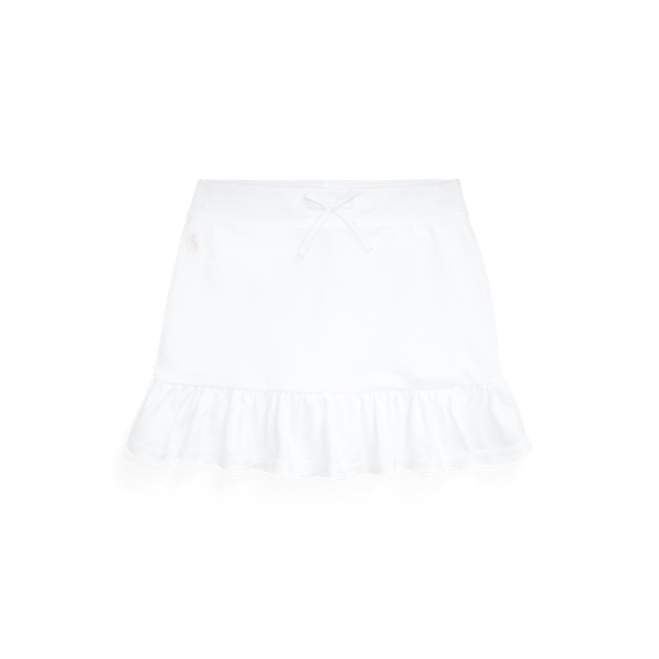 Polo Ralph Lauren Kids' Ruffled Stretch Mesh Skort In White