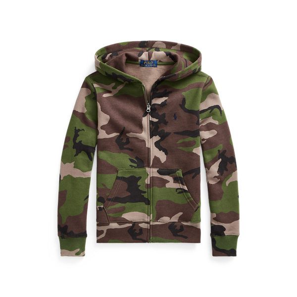 Camisola com capuz polar camuflado