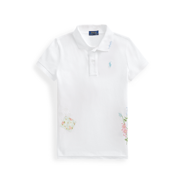 Polo en coton piqué fleuri