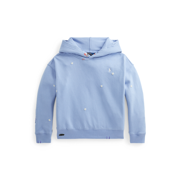 Sweat à capuche fleuri molleton de coton