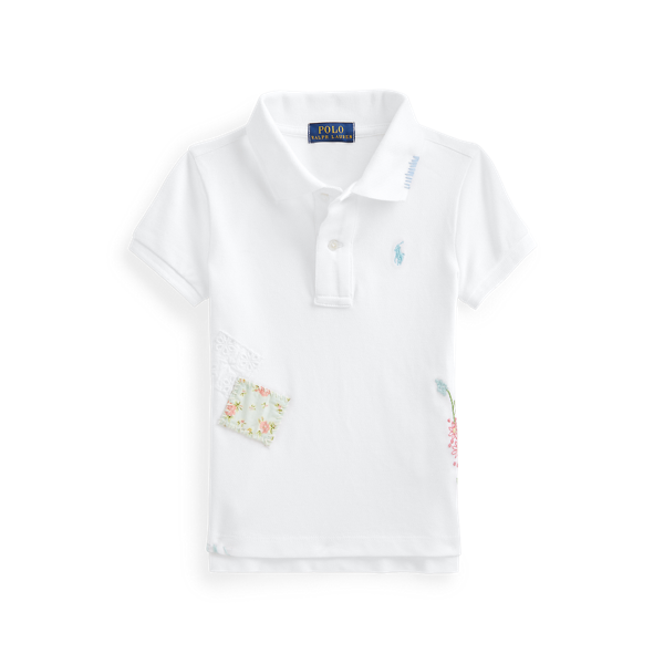 Polo en coton piqué fleuri