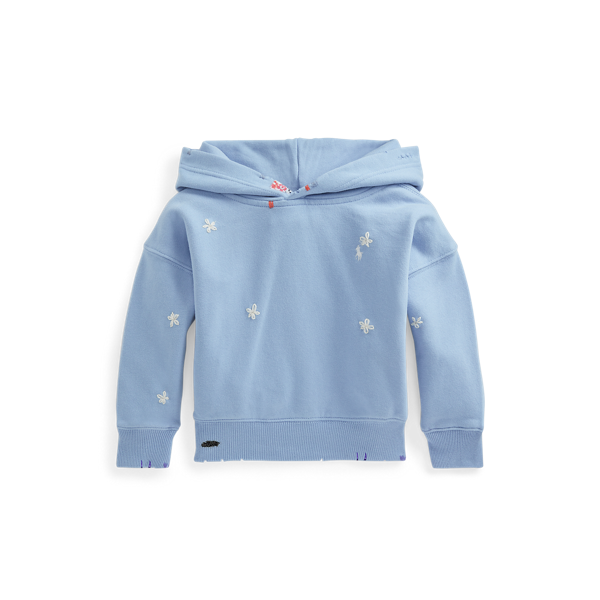 Sweat à capuche fleuri molleton de coton