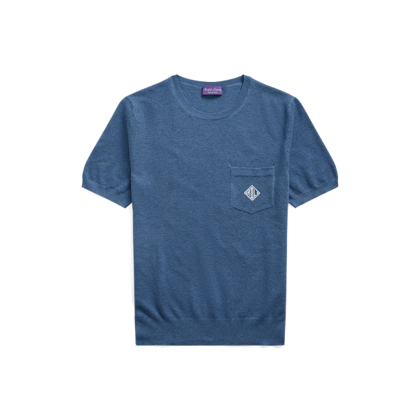 Pull en coton et soie à monogramme