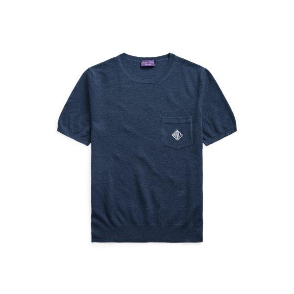 Pull en coton et soie à monogramme