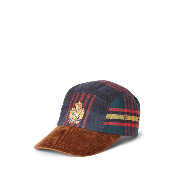 Casquette 5 pans velours côtelé écossais