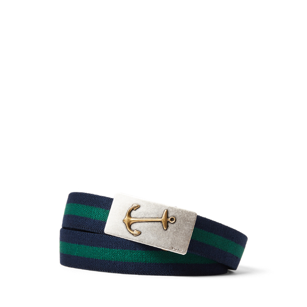 Polo Ralph Lauren Anchor buckle Striped Belt In French Navy new Forest ModeSens