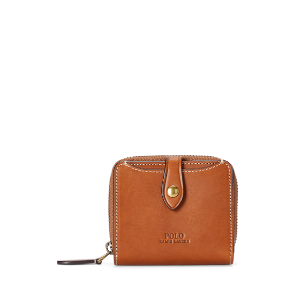 Portefeuille compact en cuir vachette