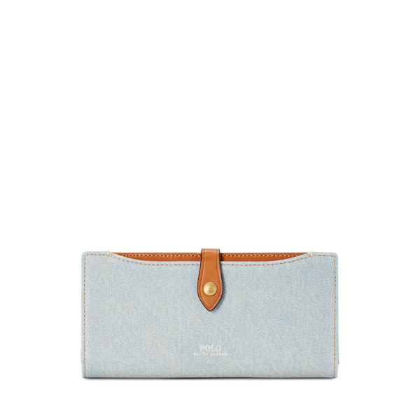 Portefeuille en denim avec pression