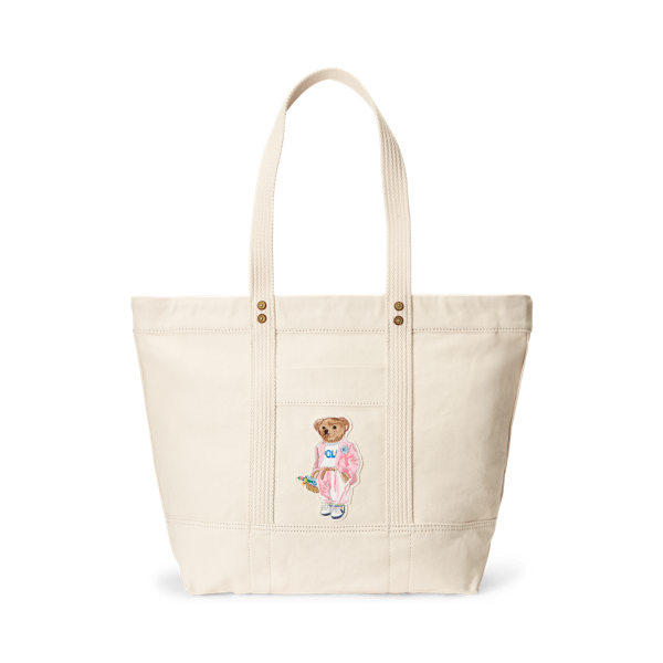 Cabas Picnic Polo Bear moyen en toile