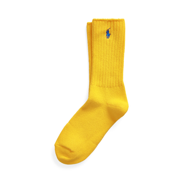 Polo Ralph Lauren Embroidered Pony Crew Socks In Yellow
