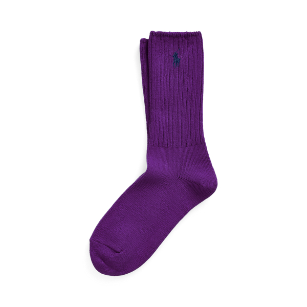 Polo Ralph Lauren Embroidered Pony Crew Socks In Purple