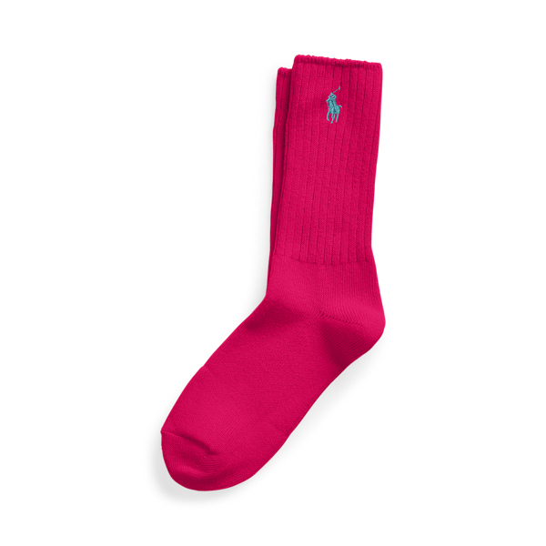 Polo Ralph Lauren Embroidered Pony Crew Socks In Pink