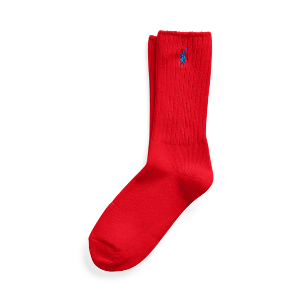Polo Ralph Lauren Embroidered Pony Crew Socks In Red