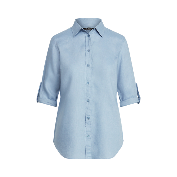 Lauren Ralph Lauren Linen Shirt In Dust Blue