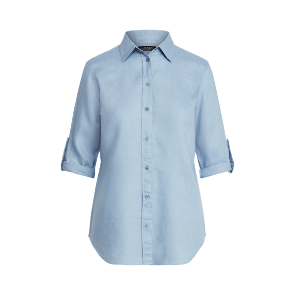 Ralph Lauren Linen Shirt In Dust Blue