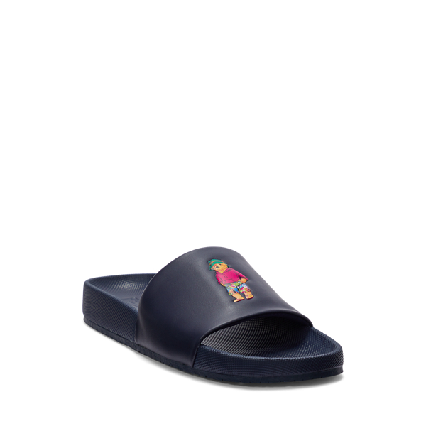 ralph lauren sliders black and red