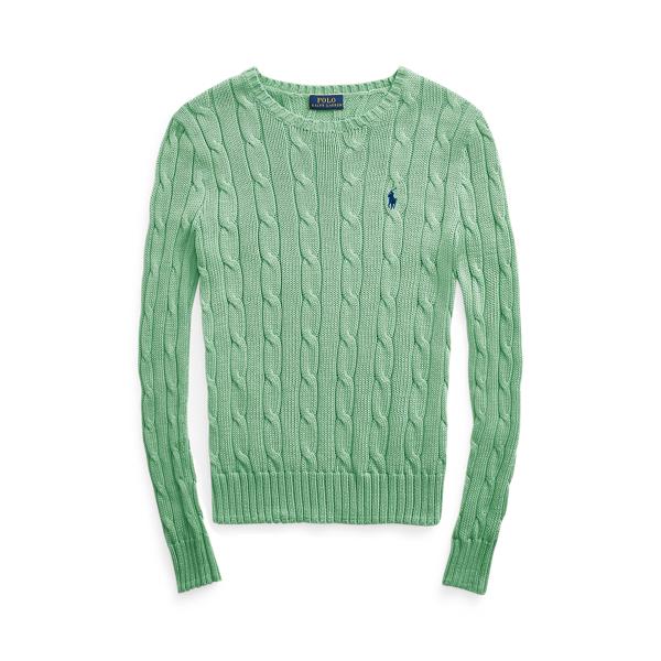 Polo Ralph Lauren Cable-knit Cotton Sweater In Bud Green