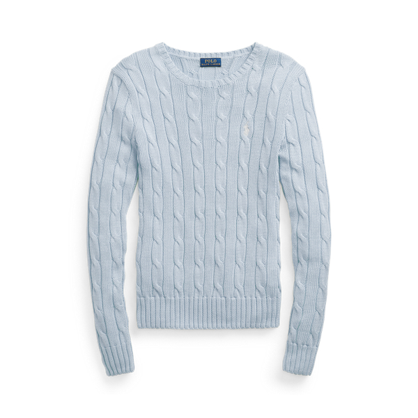 Polo Ralph Lauren Cable-knit Cotton Sweater In Pale Blue