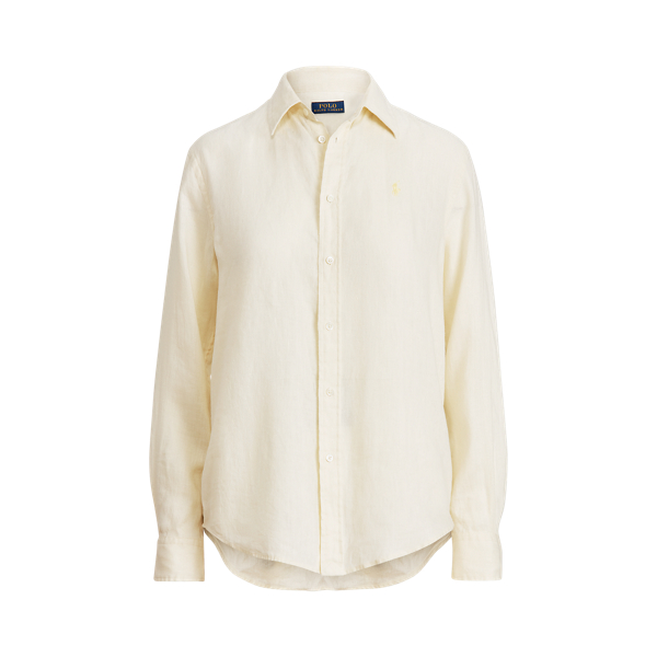 Ralph Lauren Relaxed Fit Linen Shirt In Cream Yellow