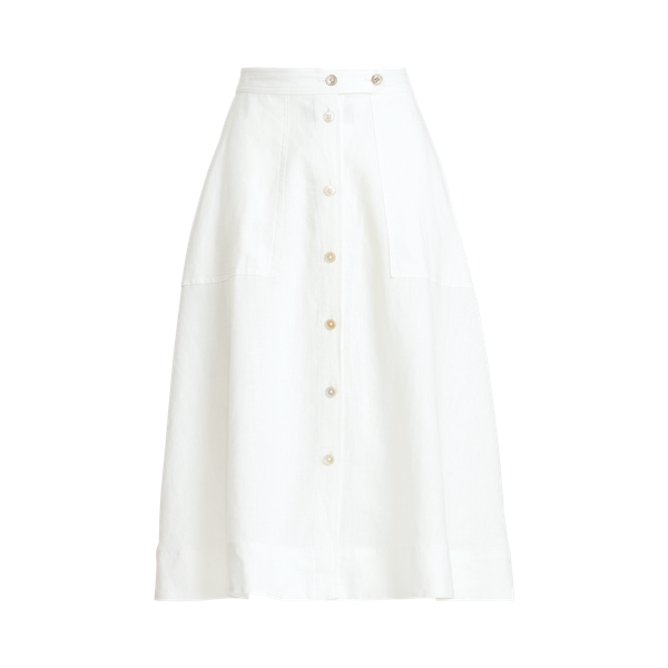 Jupe boutonnée en lin