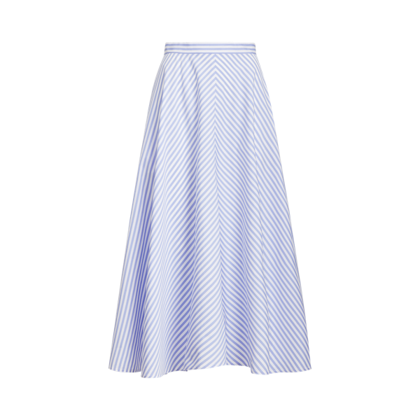 Jupe trapèze rayée en coton