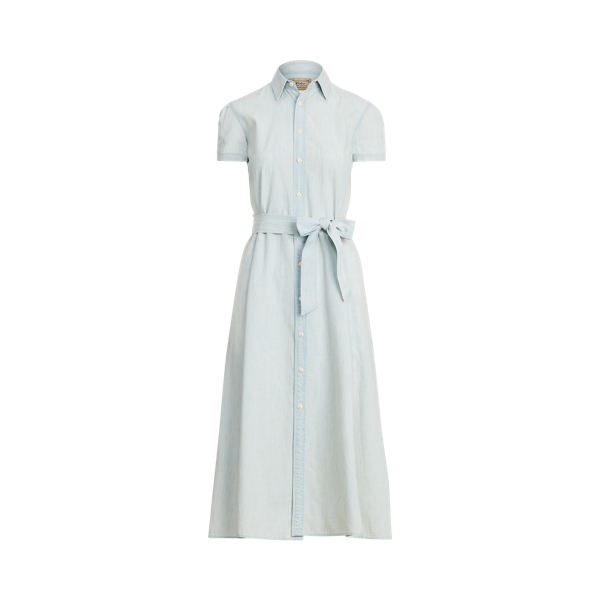 Robe-chemise en chambray de coton